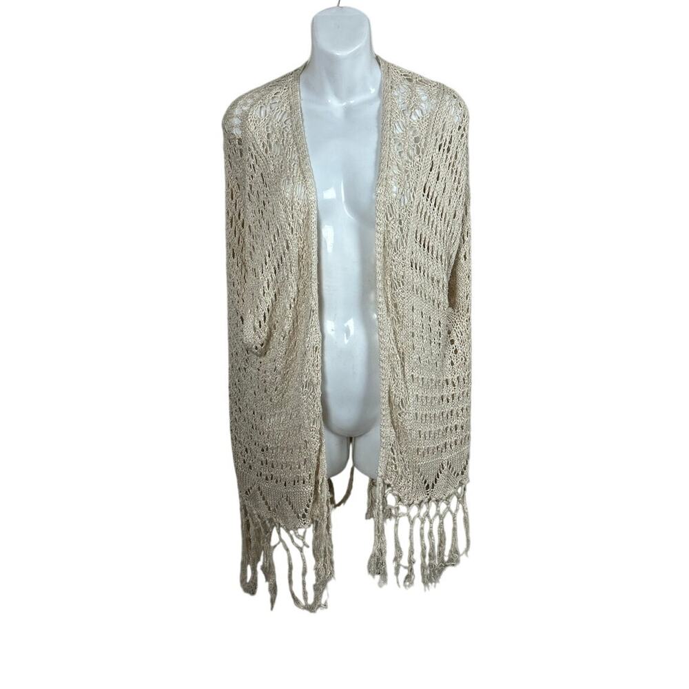 Y2K Festival Crochet Fringe Vest size M